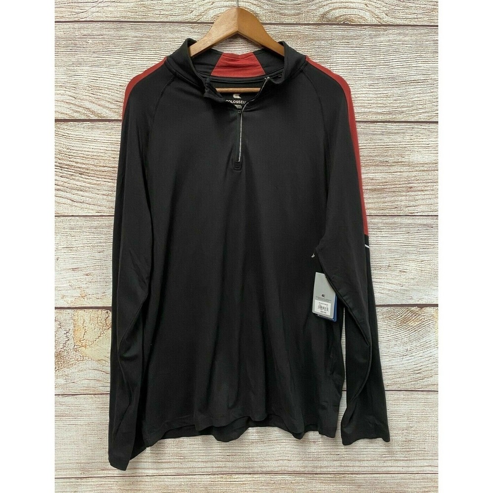 Colosseum Shirt Mens Size XL Black 1/4 Zip Neck Pull Over Training Shirt New